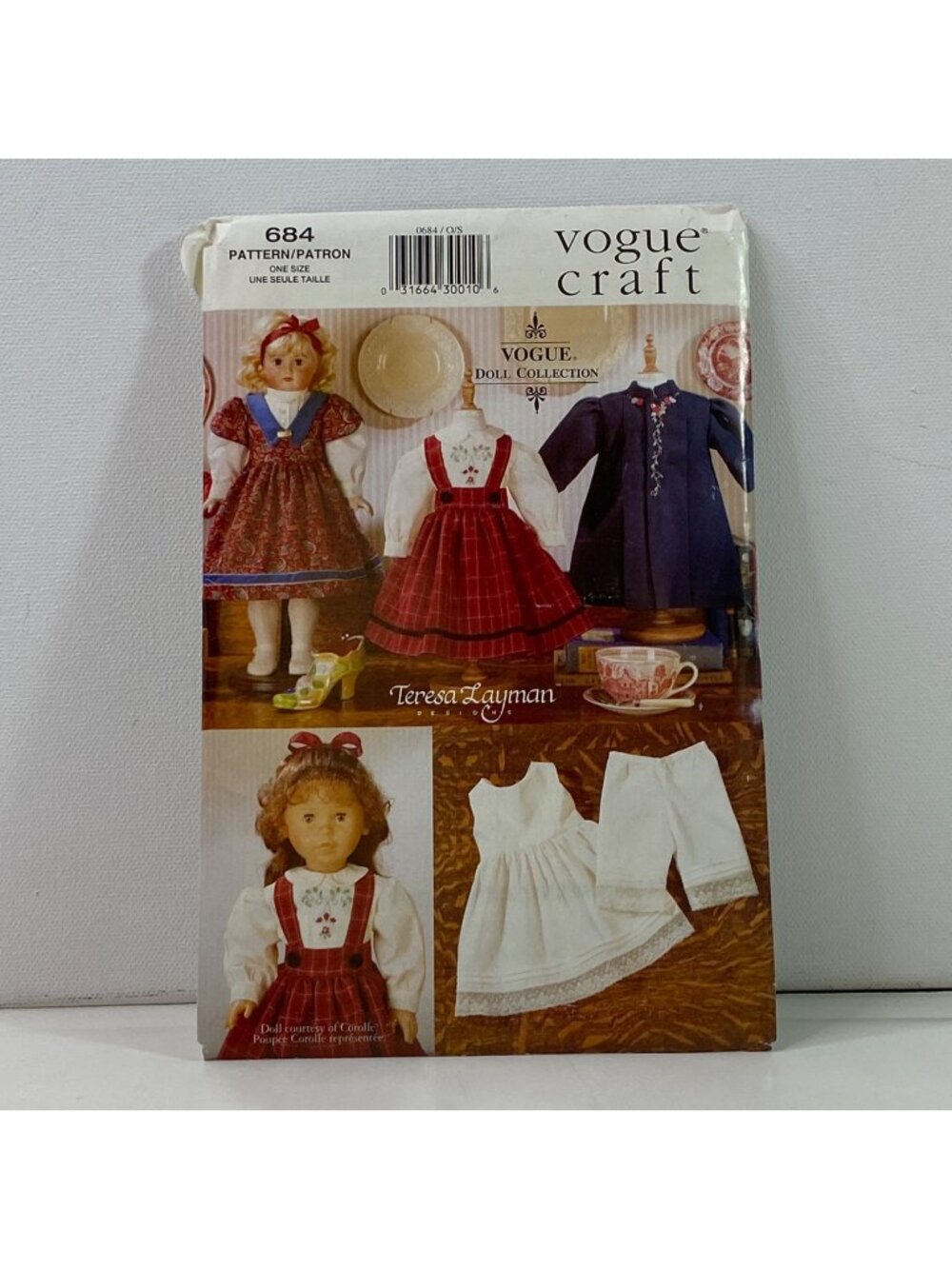 Vogue Craft Doll Collection Pattern 684 18 Inch Teresa Layman Heirloom Uncut